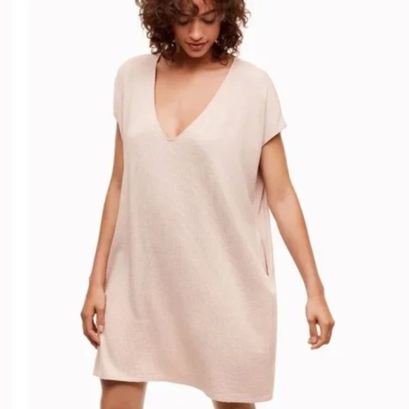 Aritzia Dresses & Skirts - Aritzia Wilfred Free Marcoux Dress V-Neck Jersey Knit Medium Oversized Lagenlook